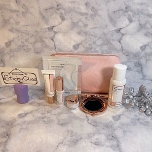 BeautyBio Skincare Gift Set-Blush Pouch,Cream,Lip&Peptide Serum,Cleanser-7pc-NEW